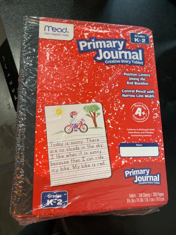 Photo 2 of Mead Primary Journal Grades K-2 Kindergarten Writing Tablet, 6 Pack Red Primary Composition Notebook K-2, 100 Sheets (200 Pages) Story Notebooks for Preschool, 1st & 2nd Grade Classroom Kids.