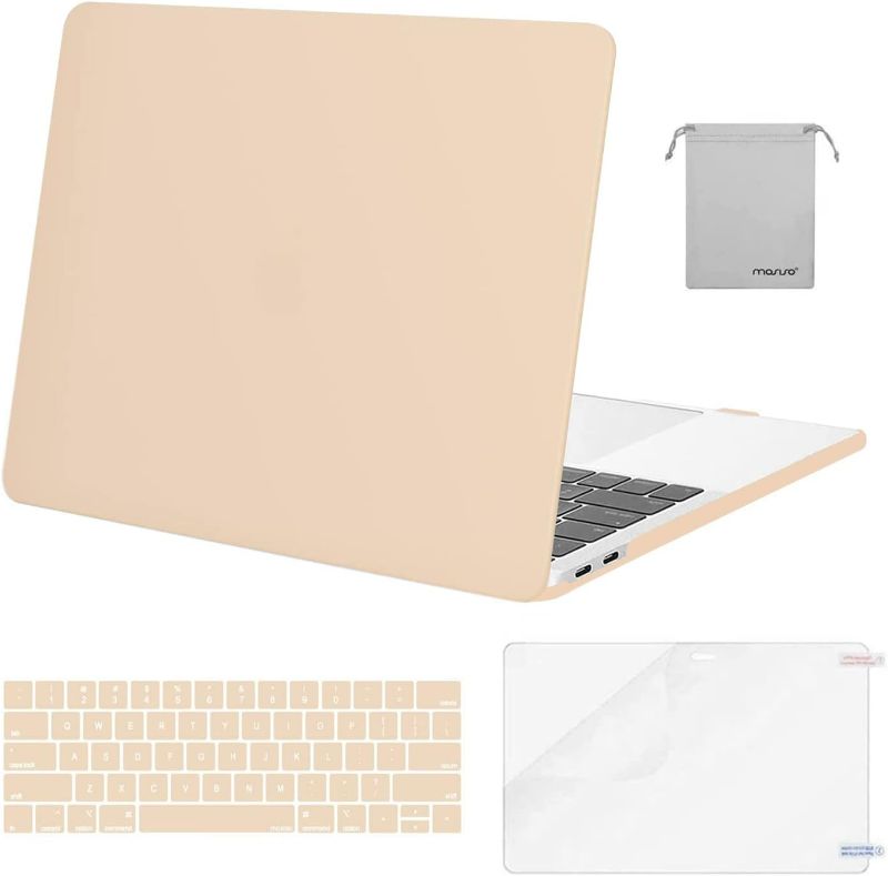 Photo 1 of MOSISO Compatible with MacBook Pro 13 inch Case M2 2023, 2022, 2021-2016 A2338 M1 A2251 A2289 A2159 A1989 A1708 A1706, Plastic Hard Shell&Keyboard Cover&Screen Protector&Storage Bag, Apricot
