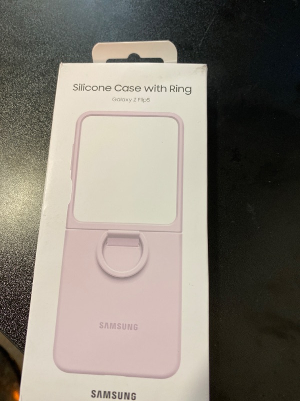 Photo 3 of SAMSUNG Galaxy Official Silicone Case with Ring for Z Flip5, Lavender