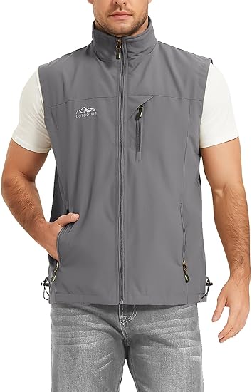 Photo 1 of Flygo Mens Summer Casual Lightweight Outdoor Work Fishing Photo Travel Utility Vest with Pockets (XXL)