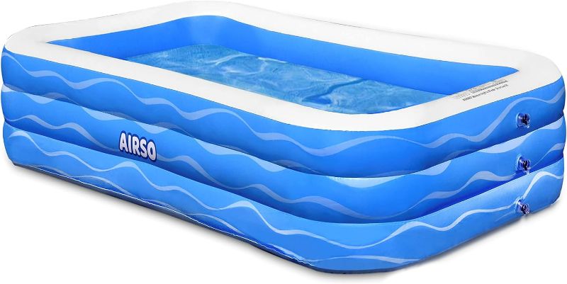 Photo 1 of Inflatable Swimming Pool Family Full-Sized Inflatable Pools 118" x 72" x 22" Thickened Family Lounge Pool for Kids & Adults Oversized Kiddie Pool Outdoor Blow Up Pool for Backyard, Garden
