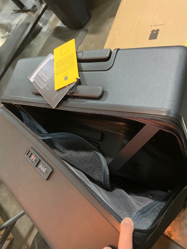 Photo 2 of LEVEL8 2 Piece Luggage Sets, 20 inch 28 inch Hardshell Suitcases, Lightweight Luminous Textured PC Hardside Spinner Trolley with TSA Lock, 2-Piece Set (20/28) - Black Black 2-Peice Set(20/28)