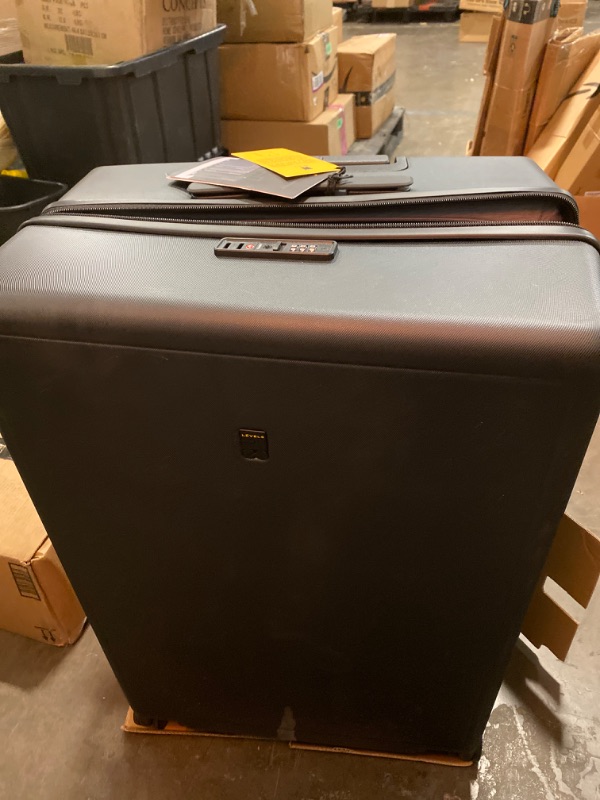 Photo 3 of LEVEL8 2 Piece Luggage Sets, 20 inch 28 inch Hardshell Suitcases, Lightweight Luminous Textured PC Hardside Spinner Trolley with TSA Lock, 2-Piece Set (20/28) - Black Black 2-Peice Set(20/28)