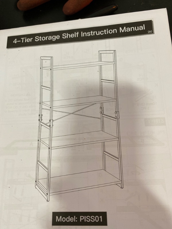 Photo 2 of Bookshelf, 4-Tier Shelving Unit, Bookcase, Book Shelf