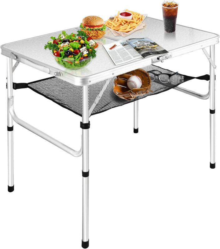 Photo 1 of FURFIMU Medium Folding Table,2 Adjustable Height Foldable Table,3Ft Portable Camping Table,Outdoor Folding Table