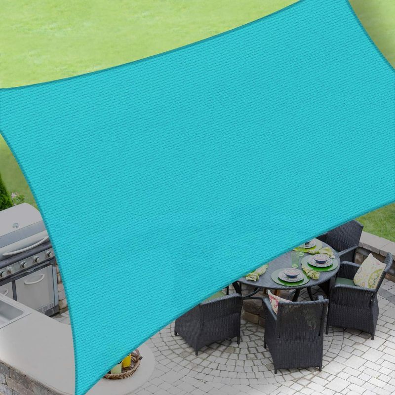 Photo 1 of Sun Shade Sail Canopy UV Block Shade Sails Sunshade for Patio Garden Outdoor, Turquoise Blue (UNKNOWN SIZE)
