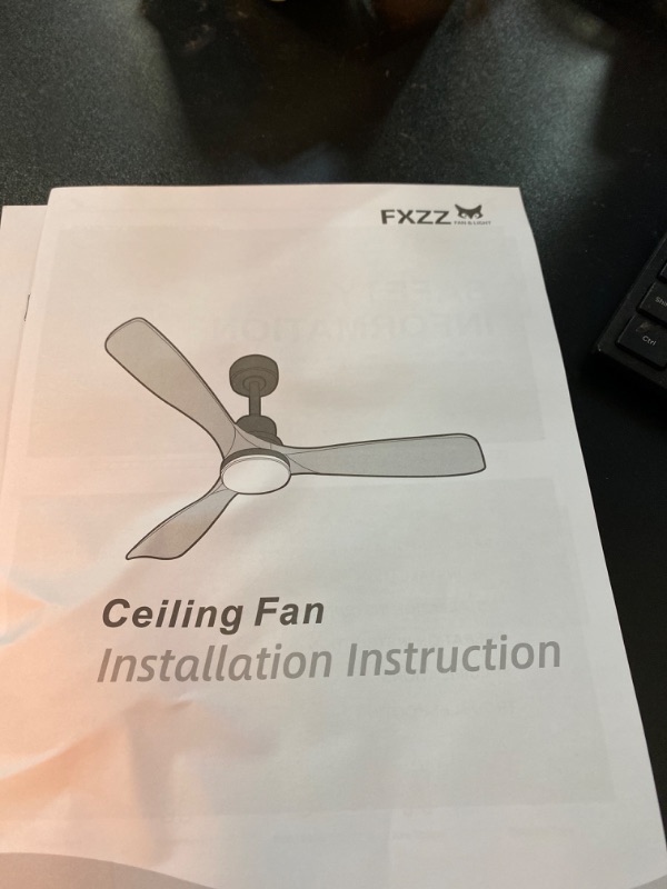 Photo 2 of FXZZ 42" Wood Ceiling Fans with Lights and Remote, Quiet Reversible DC Motor and 3 Color LED Light, 3 Blades 6 Speed Ceiling Fan for Farmhouse Living Room Bedroom Dining Room Workroom Study
