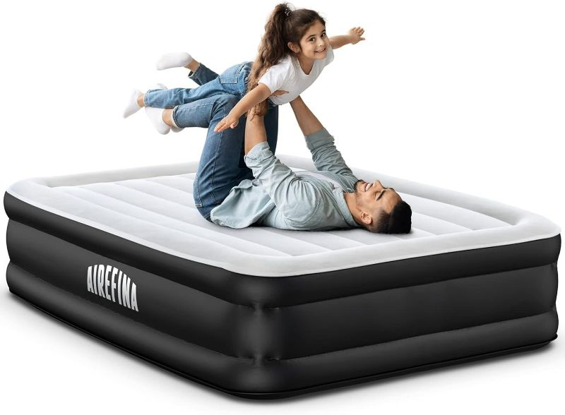 Photo 1 of Airefina Full Size Air Mattress 18" with Built-in Pump, Double Inflatable Mattress with Quick-Inflation, Blow Up Mattress with Flocked Surface for Home & Camping, Portable Airbed 75x54x18in, 650lb MAX
