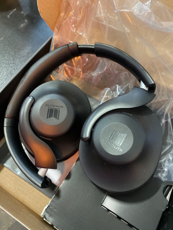 Photo 2 of Monolith M1000ANC Bluetooth Headphones with ANC and Dirac Virtuo Spatializer, 60H Playtime, Memory Foam Pads, Ambient Mode, Touch Control, Black
