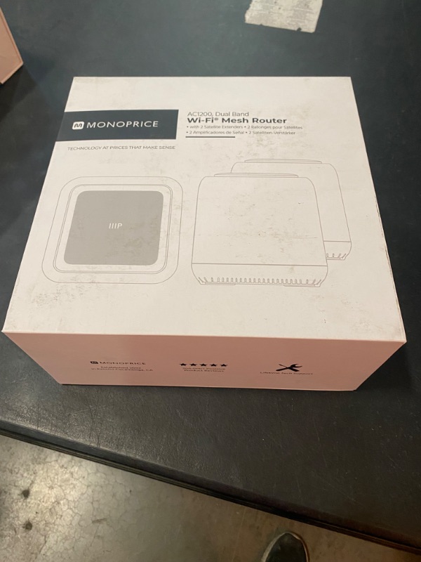 Photo 3 of Monoprice Whole Home Mesh Wi-Fi System, Wi-Fi Router and 2 Satellite Extenders, by Touch Link Technology Covers Entire Home up to 4500 sq. ft.