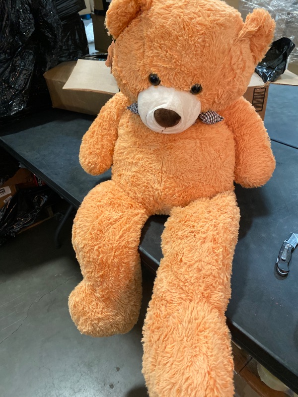 Photo 2 of MorisMos Giant Teddy Bear Stuffed Animals 55inch, Life Size Bear, Big Bear Plush for Girlfriend Valentine Christmas Birthday
