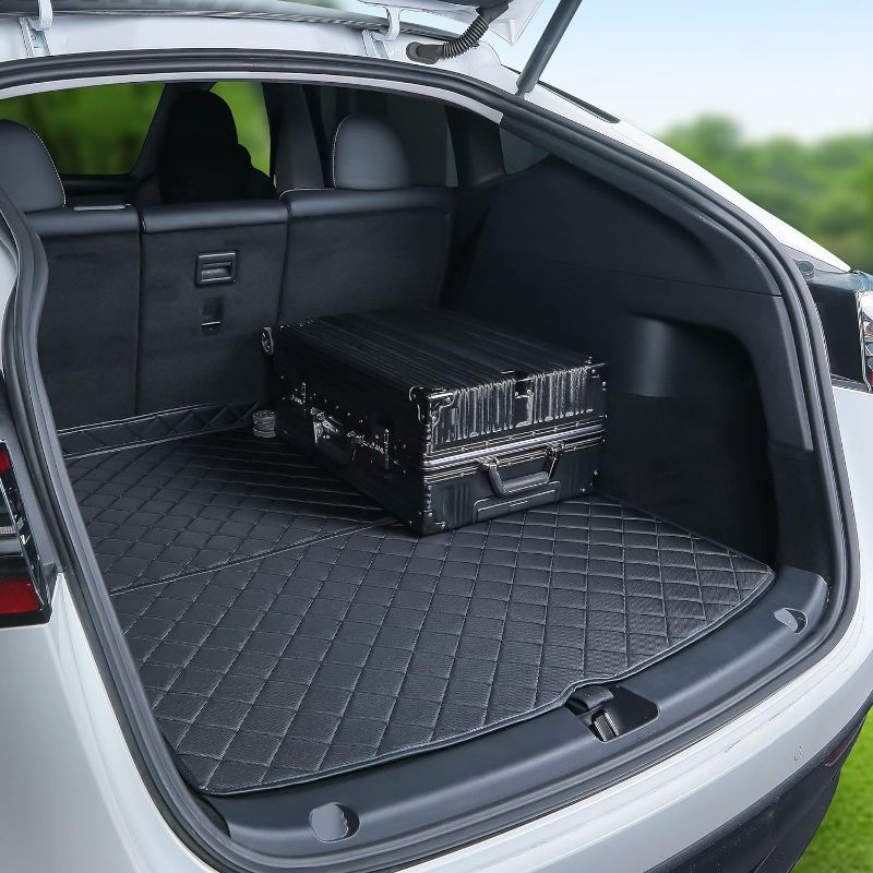 Photo 1 of Tesla Model Y Trunk Mats Rear Cargo Liners All-Weather Trunk Cover for Model Y Accessories 2023 2022 2021 2020 