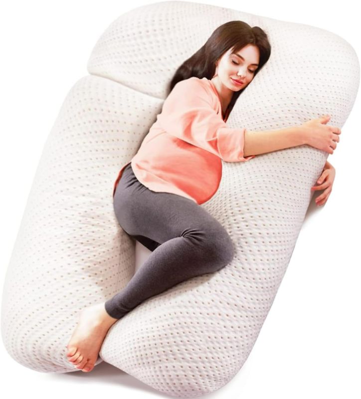 Photo 1 of ELEMUSE Detachable Pregnancy Pillows for Sleeping, U Shaped Full Body Pillow with Removable Cooling Bamboo Cover, Pregnant Women Must Haves Maternity Pillow, Support for Head, Back, Hips, Legs, Belly
