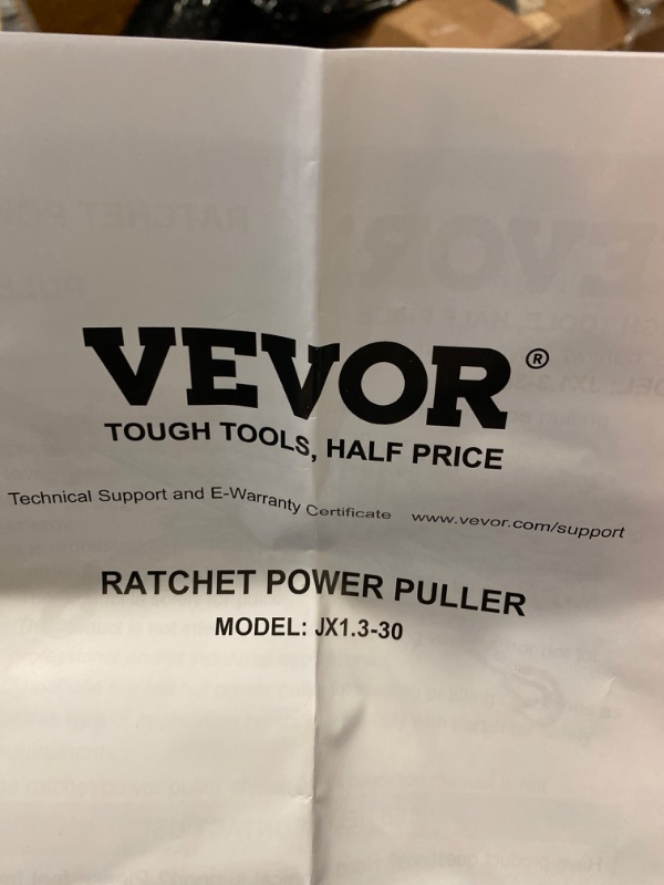 Photo 2 of VEVOR Rope Puller, 3/4 Ton (1,653 lbs) Pulling Capacity, with 100' of 0.6" dia. Rope, 2 Hook, Come Along Winch, Heavy Duty Ratchet Power Puller Tool for Moving Boats, Securing Items, Transporting Logs

