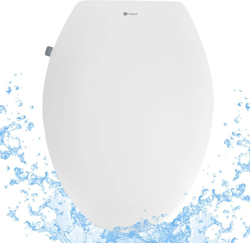 Photo 1 of Bidet Toilet Seat Elongated Manual Non Electric Bidet with Dual Spray Nozzle Bidet Seat with Side Control Knob and Soft Close Lid Bidet Attachment for Toilet
