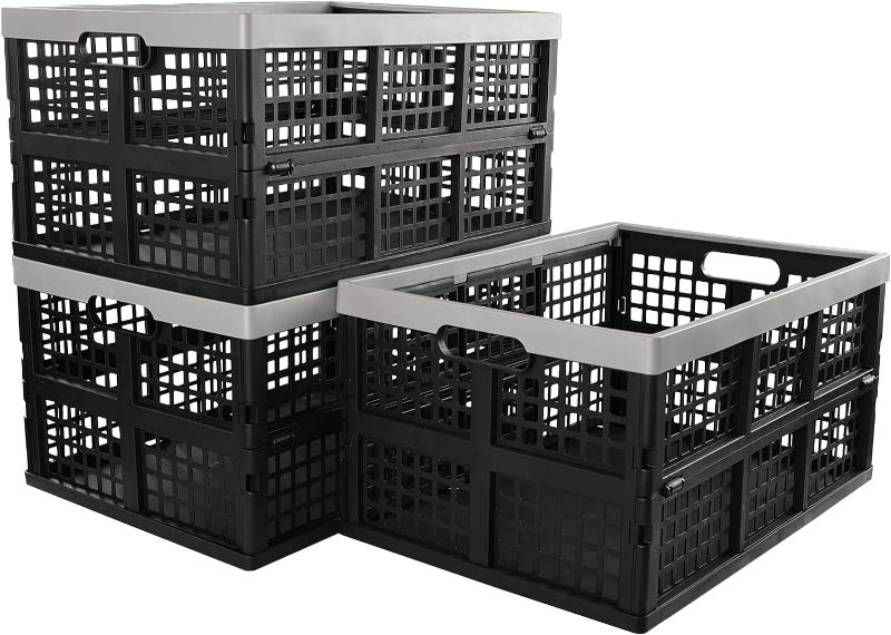 Photo 1 of Ortodayes  Collapsible Storage Crates Plastic, Large Foldable Crates Set of 4
