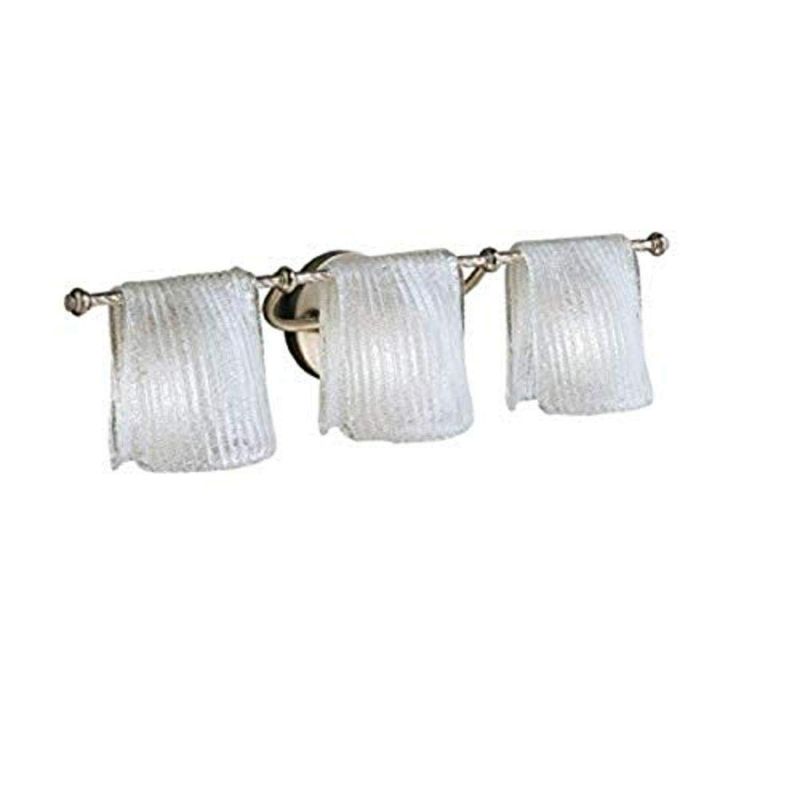 Photo 1 of Kichler Lighting 6313NI Drapes 3LT Vanity Fixture, Brushed Nickel Finish and Clear Ice Glass Shades 3-Light