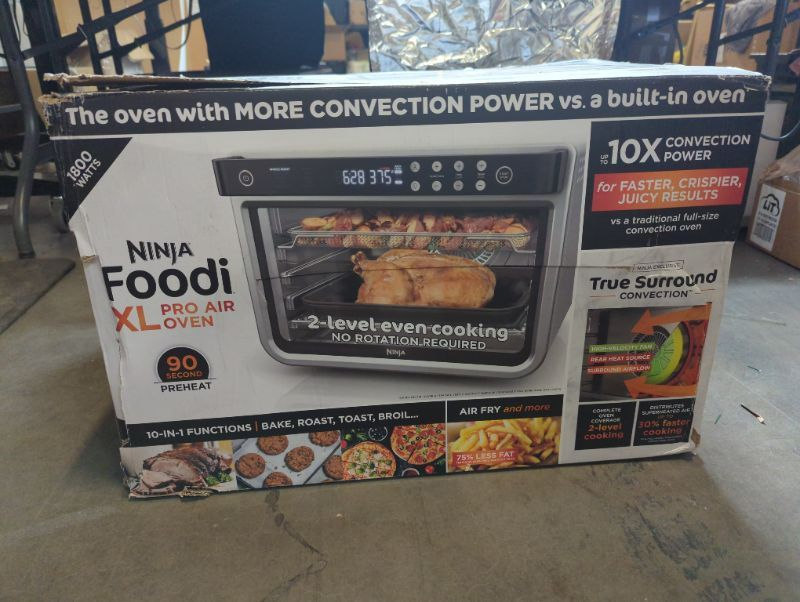 Photo 4 of Ninja DT201 Foodi 10-in-1 XL Pro Air Fry Digital Countertop Convection Toaster Oven with Dehydrate and Reheat, 1800 Watts, Stainless Steel Finish Stainless Steel Finish Convection Toaster Oven
