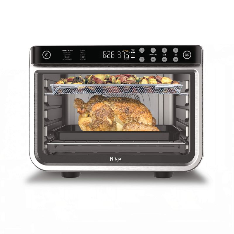 Photo 1 of Ninja DT201 Foodi 10-in-1 XL Pro Air Fry Digital Countertop Convection Toaster Oven with Dehydrate and Reheat, 1800 Watts, Stainless Steel Finish Stainless Steel Finish Convection Toaster Oven