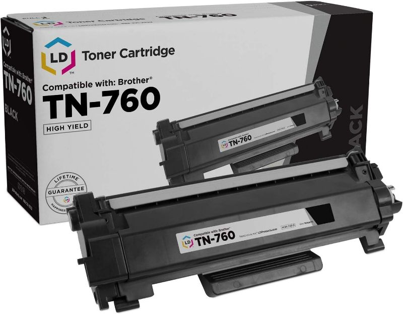 Photo 1 of Products Compatible Toner Cartridge Replacement for Brother TN760  2 PACK, BLACK 