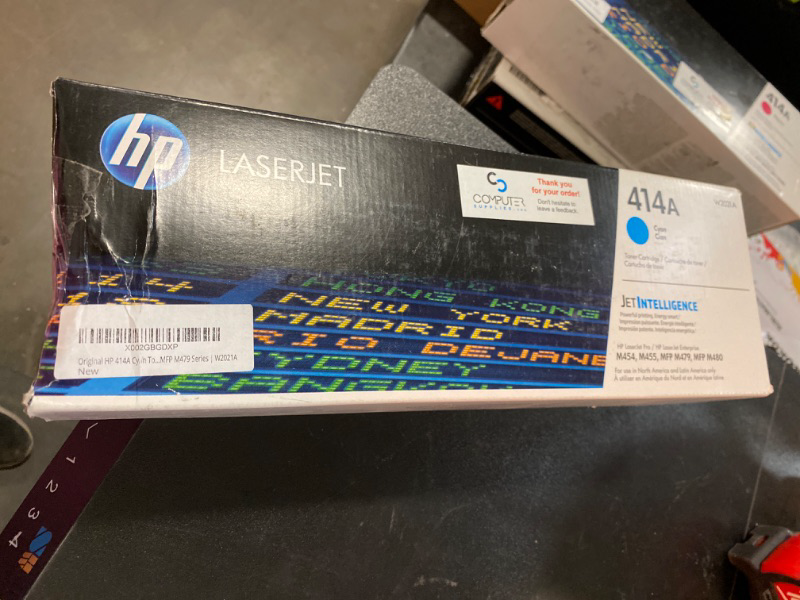 Photo 3 of HP 414A Cyan Toner Cartridge | Works with HP Color LaserJet Enterprise M455dn, MFP M480f; HP Color LaserJet Pro M454 Series, HP Color LaserJet Pro MFP M479 Series | W2021A