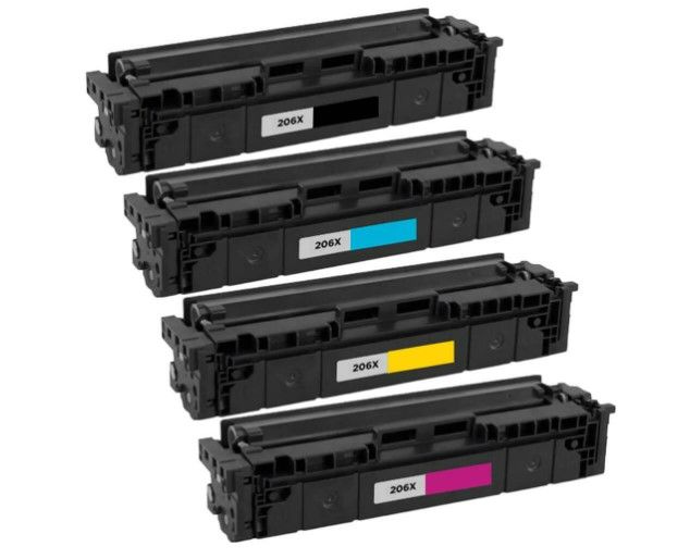 Photo 1 of Replacement HP 206X Toner Set of 4 - High Yield: 1 Black, 1 Cyan, 1 Magenta, 1 Yellow
