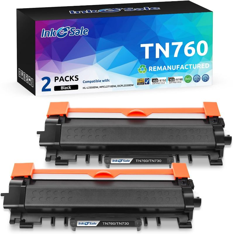 Photo 1 of 2 Packs Remanufactured TN760 Toner Cartridge  LY-VBR-V3TN760D