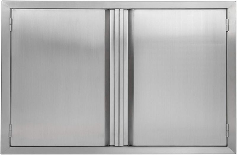 Photo 1 of BI-DTOOL Outdoor Kitchen Door 35" W x 25" H 304 Brushed Stainless Steel BBQ Access Doors for Outdoor Kitchen Outdoor Cabinet Barbeque Grill or BBQ Island
