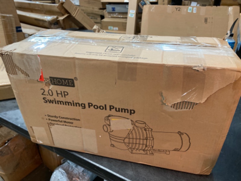 Photo 3 of VIVOHOME Upgraded CEC Certificated 2.0 HP 6800 GPH Powerful Self-Priming Pool Pump with Strainer Basket for Pool 15,000-30,000 Gallons w/ 1.5&2.0 inch inlet
