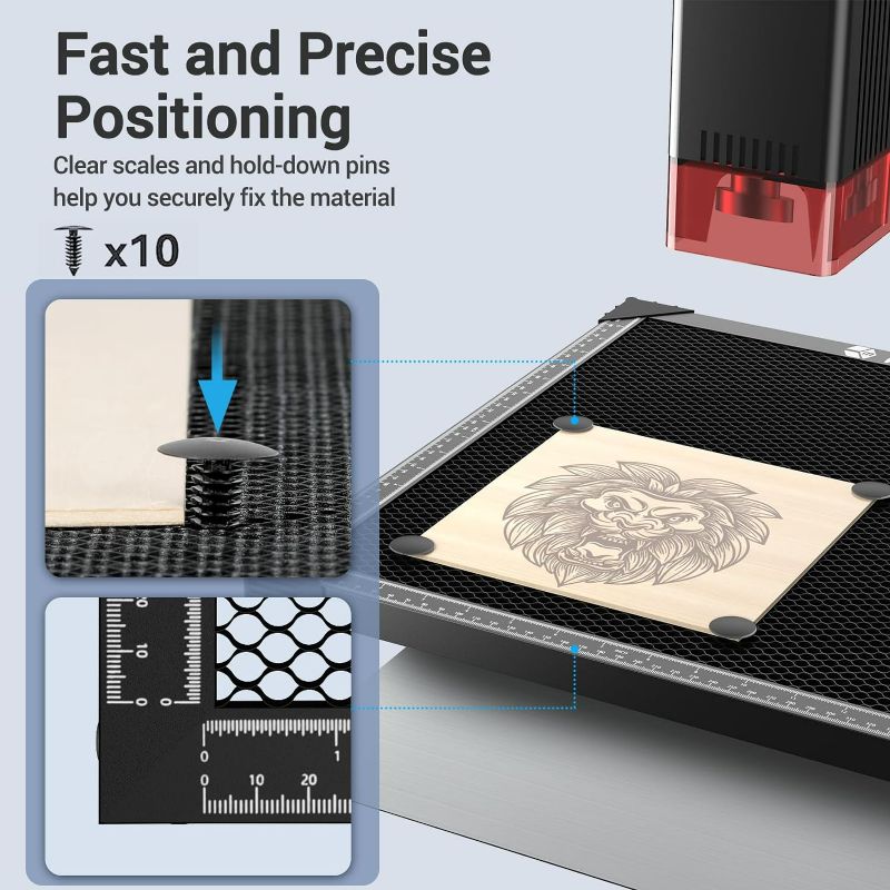 Photo 2 of Mecpow Honeycomb Laser Bed, 440x440mm Honeycomb Working Table for Most Laser Engraver, Durable Steel Honeycomb Panel for Fast Heat Dissipation, Desktop-Protecting, 17.3''x17.3''x0.87''
