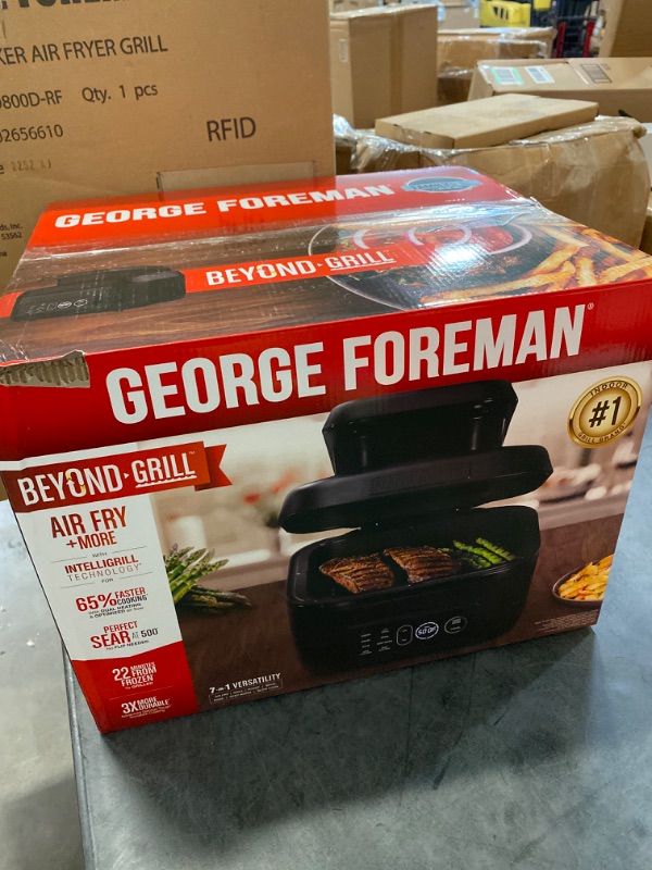 Photo 3 of George Foreman Beyond Grill™ 7-in-1 Electric Indoor Grill with Air Fry Technology, MCAFD800D, Black, Large