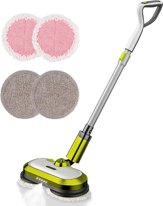 Photo 1 of Cordless Electric Mop, Electric Spin Mop with LED Headlight and Water Spray, Up to 60 mins Powerful Floor Cleaner with 300ml Water Tank, Polisher for Hardwood, Tile Floors, Quiet Cleaning & Waxing
