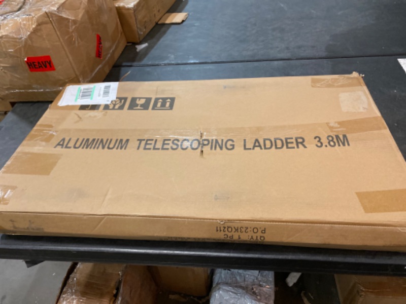Photo 3 of (12.5Ft/3.8M) Telescoping Ladders?EN131Standards Multi-Purpose Folding Aluminum Extension Ladder
