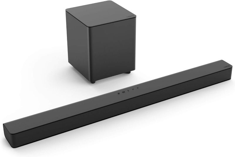 Photo 1 of VIZIO V-Series 2.1 Channel Soundbar System with 5-inch Wireless Subwoofer - Black (Renewed)
