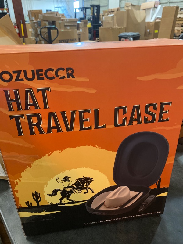 Photo 3 of Ozueccr Hat Holder for Travel – Crush Proof Hat Carrier Case for Travel Protects up to 2 fisherman,Panama & Tweed Hats – Equipped with a Carrying Handle, Shoulder Strap & Luggage Strap - Medium
