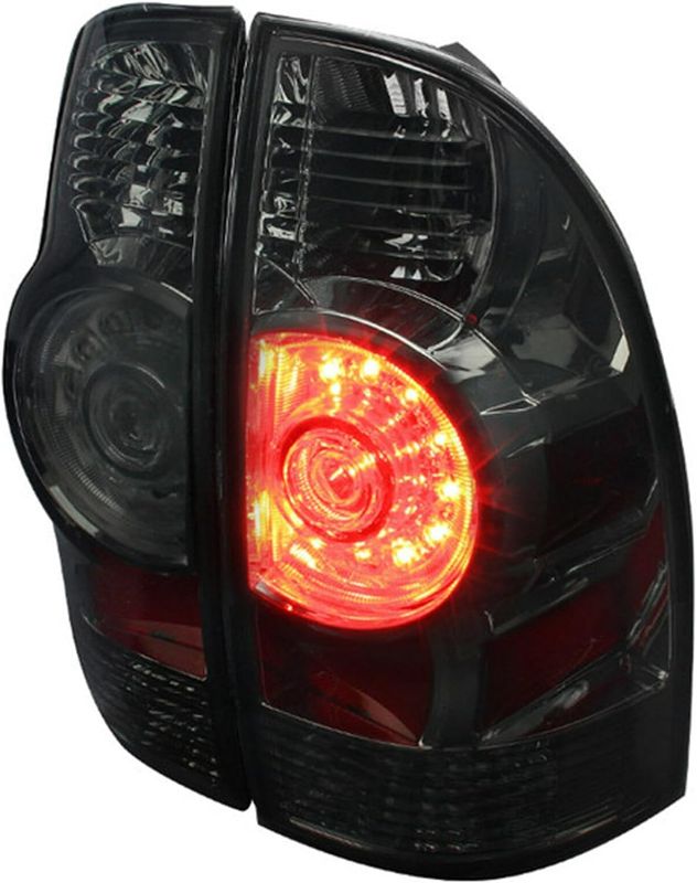 Photo 2 of Silscvtt Black Housing Tail Lights Assembly Replacement for 2005-2015 Toyota Tacoma Driver and Passenger Side Clear Lens Rear Brake Lamps 8156004150 8156004160 