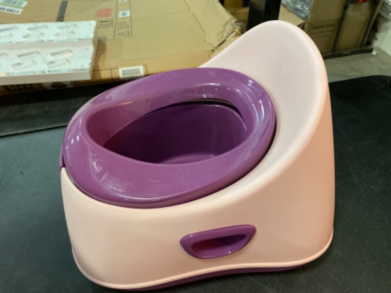 Photo 2 of Potty Training Chair,PHEENOWL Portable Toddler Potty Training Toilet Seat with Removable Container,Non Slip and Easy-Clean kids potty built in Splash Guard for Boys Girls (Pink, PP seat) Pink PP seat