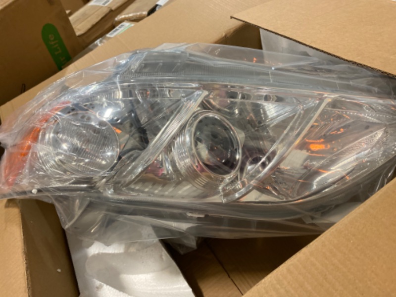 Photo 3 of ALZIRIA Headlight Assembly Replacement For 2010 Toyota Camry 2011 Toyota Camry 10 Camry 11 Camry Projector Headlamp US Built Model Only Left And Right Side (Chrome Housing Amber Reflector) 
