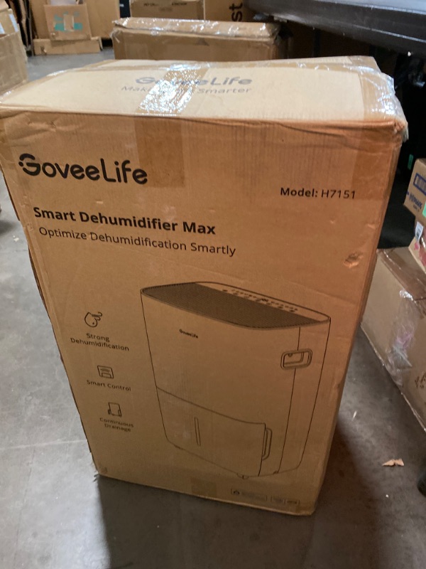 Photo 3 of GoveeLife Smart Dehumidifier for Basement 4,500 Sq.Ft, 50 to 109 Pint Auto Humidity Control, Drain Hose, 2.0Gal Bucket, Energy Star Most Efficient H7151, WiFi Dehumidifiers for Large Room
