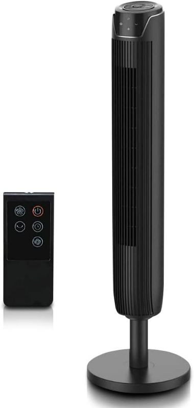 Photo 1 of Senville 42" Oscillating Tower Fan for Bedroom, Remote, Bladeless, Quiet, 3 Modes, 7-Hour Timer, LED Display, Black
