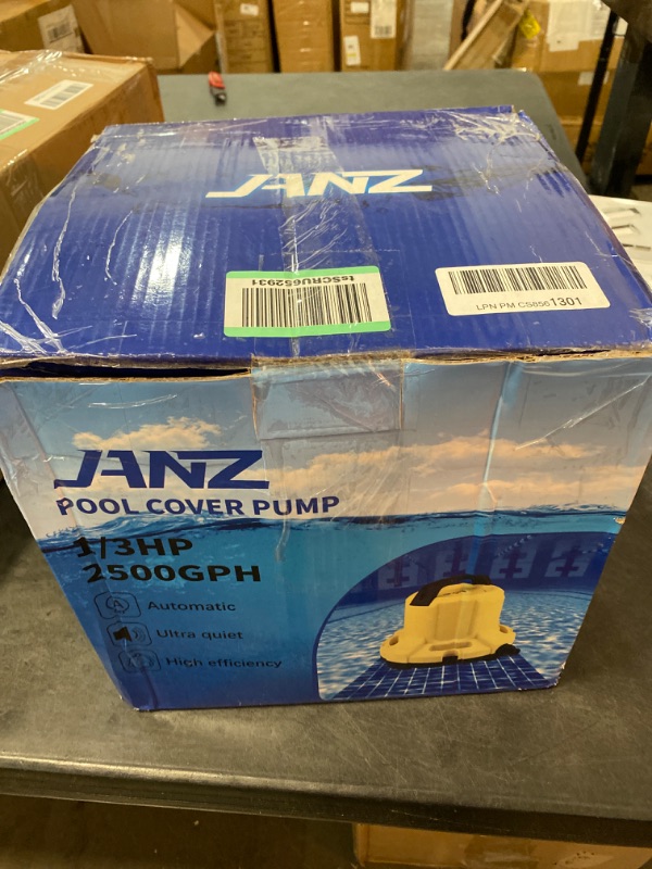 Photo 3 of JANZ 2500 GPH Automatic Pool Cover Pump Above Ground,1/3 HP Submersible Pump with 25 FT Drainage Hose Kit and Positioning Rope,Water Removal Pump for Pool Cover,Pool and More
