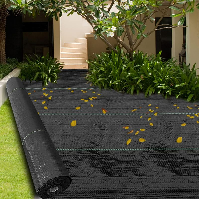 Photo 1 of 3.2oz Weed Barrier Landscape Fabric Heavy Duty Geotextile Fabric,Woven Weed Control, Ground Cover,and More for Landscaping,and Gardening -Perfect for Driveway, Garden,and Weed Blocker Fabric