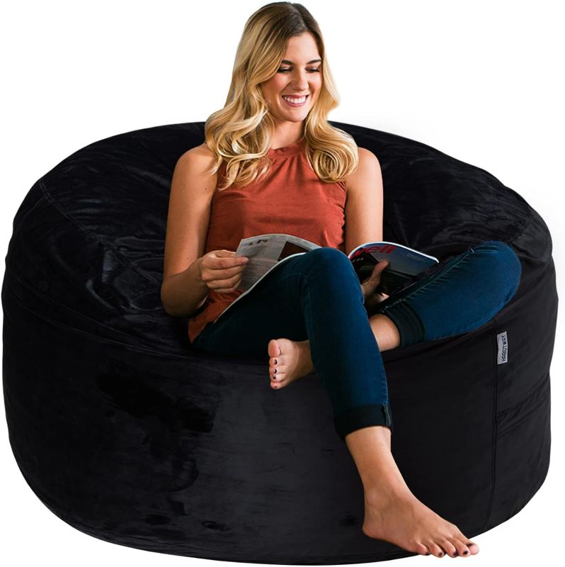 Photo 1 of Bean Bag Chair, Luxurious Velvet Ultra Soft Fur with High-Rebound Memory Foam Bean Bag Chairs for Adults Plush Lazy Sofa  (PHOTO AS REFRENCE)