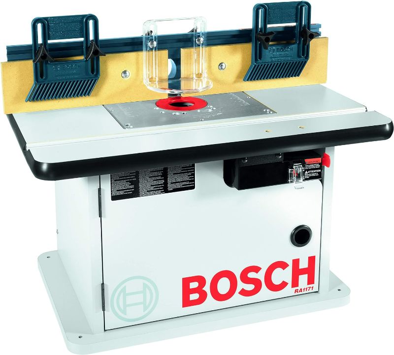Photo 1 of BOSCH RA1171 25-1/2 in. x 15-7/8 in. Benchtop Laminated MDF Top Cabinet Style Router Table with 2 Dust Collection Ports
