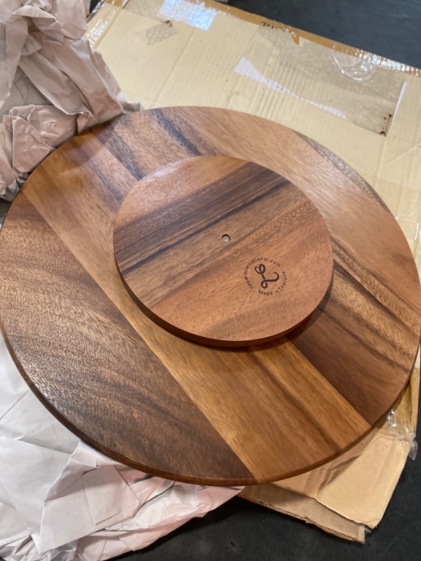 Photo 3 of Lipper International Acacia Wood 16" Lazy Susan Kitchen Turntable
