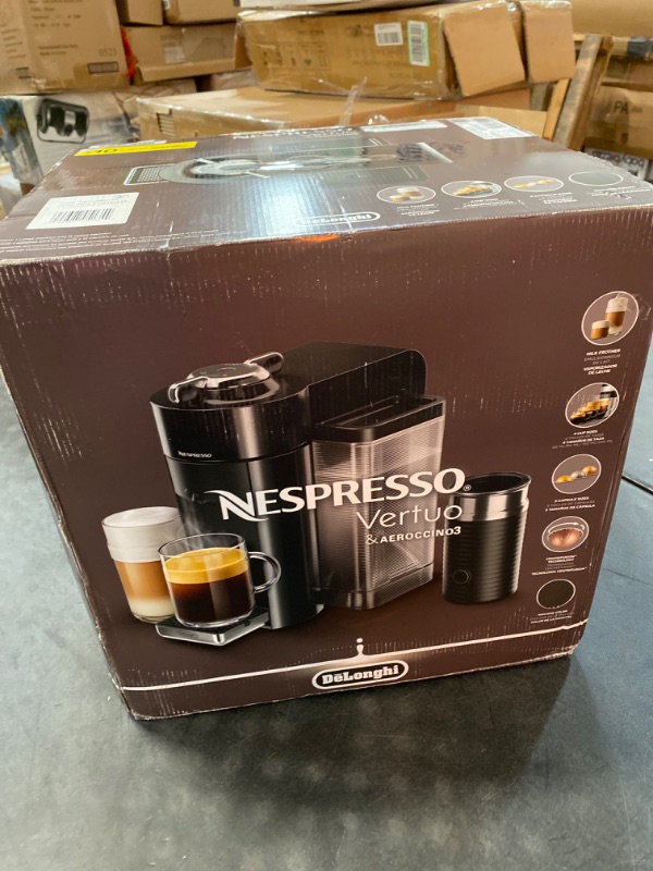Photo 4 of Nespresso VertuoPlus Coffee and Espresso Machine by De'Longhi with Milk Frother, Grey Machine + Aero Gray