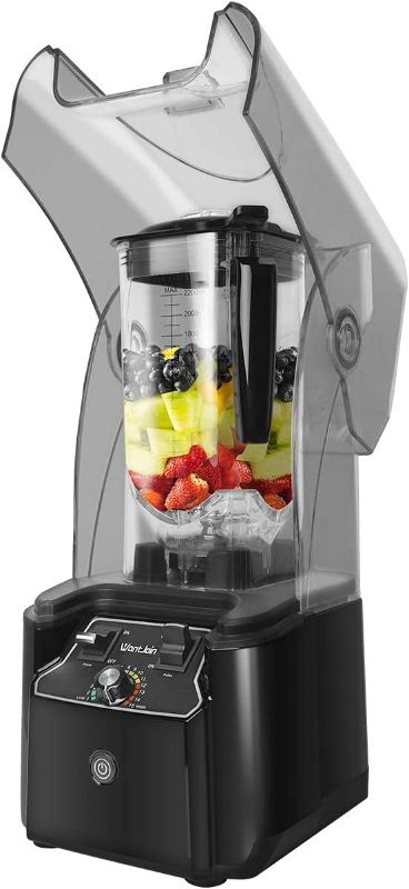 Photo 1 of WantJoin Professional Commercial Blender With Shield Quiet Sound Enclosure 2200W Industries Strong and Quiet Professional-Grade Power, Self-Cleaning, Black
