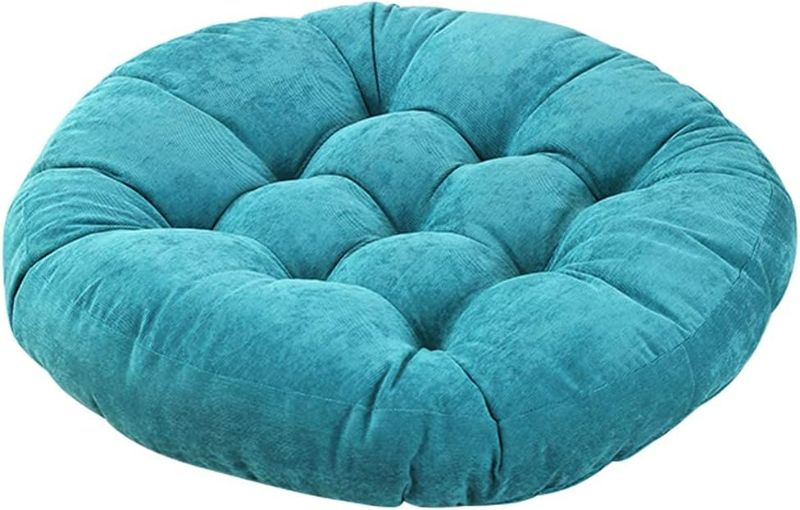 Photo 1 of Tiita Floor Pillow Blue Cushion Round Seat Cushion Outdoor Floor Pad Meditation Cushion for Yoga Living Room Sofa Balcony, 22x22 Inch (Blue)
