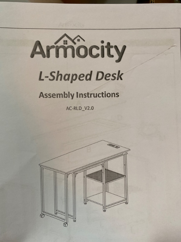 Photo 3 of armocity L Shaped Desk with Outlets and USB Ports, 360° Rotating L-Shaped Desk, 71 Inch Reversible Computer Desk with Adjustable Storage Shelves, Modern Large Corner Desk for Workstation, Grey
