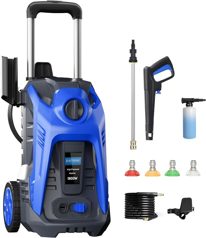 Photo 1 of Berggren Electric Pressure Washer - 4000PSI Max 2.6GPM Power Washer with 25FT Hose 4 Quick Connect Nozzles, Soap Tank Clean Cars, Home, Patio Driveway
